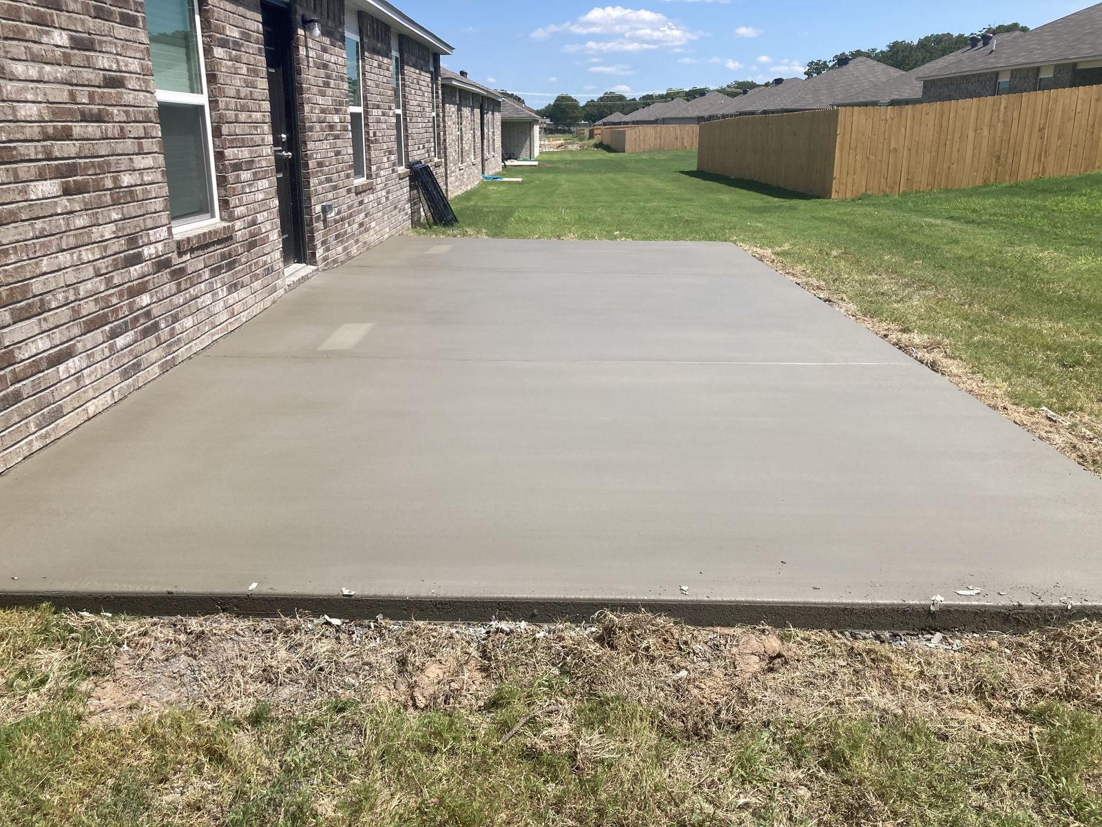 Concrete slab poured behind a home in Cabot, AR