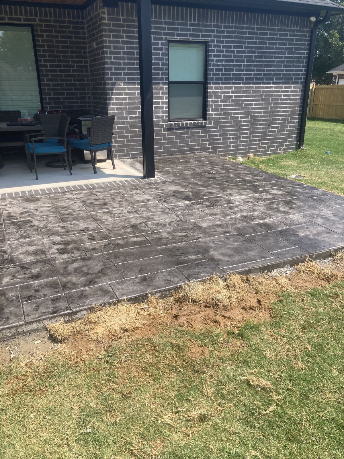 Stamped concrete covered patio in Cabot, AR