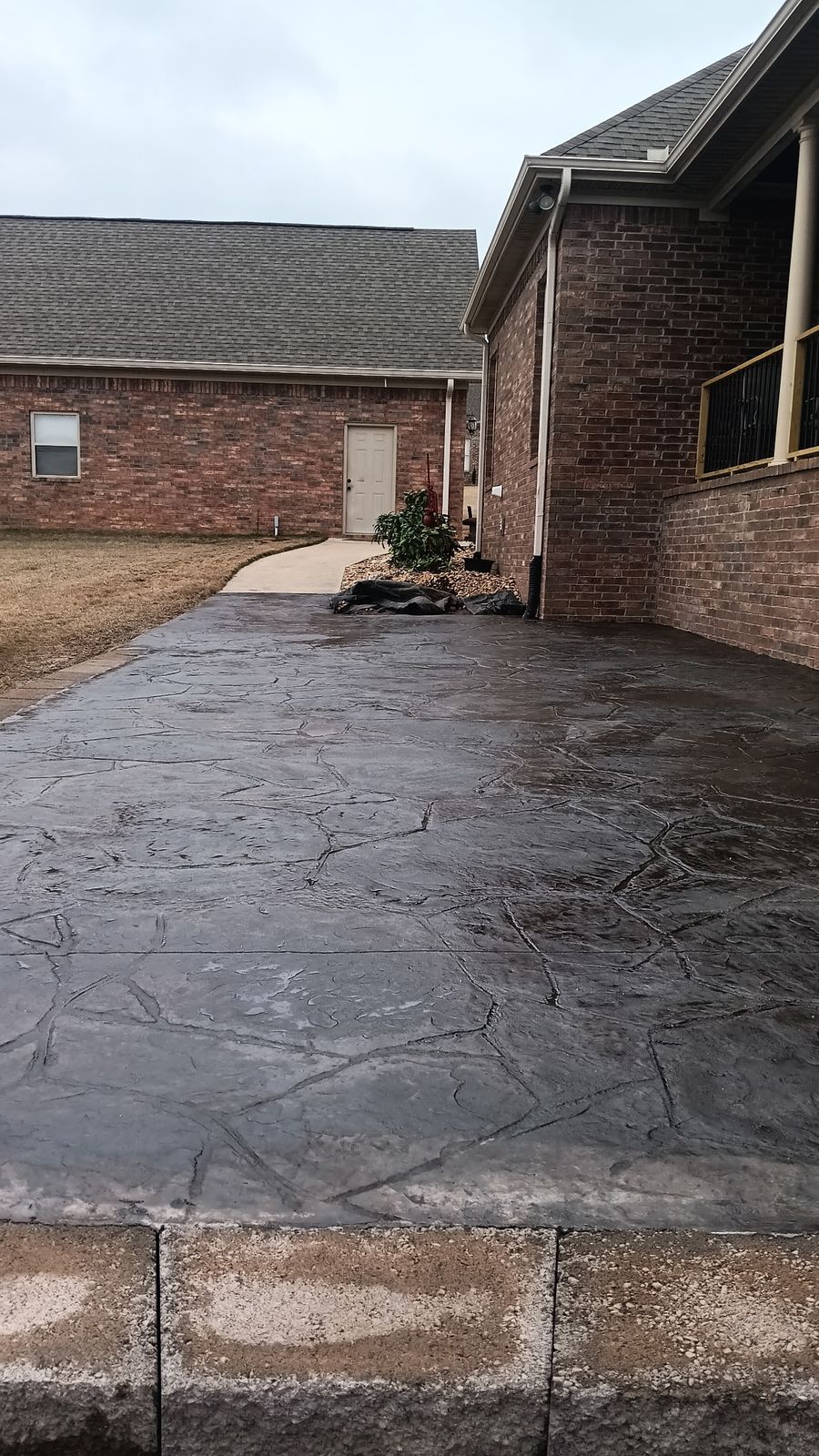 Stamped concrete patio extension in Cabot, AR