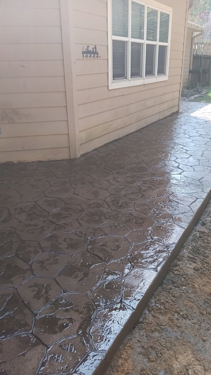 Stamped concrete side walkway in Cabot, AR