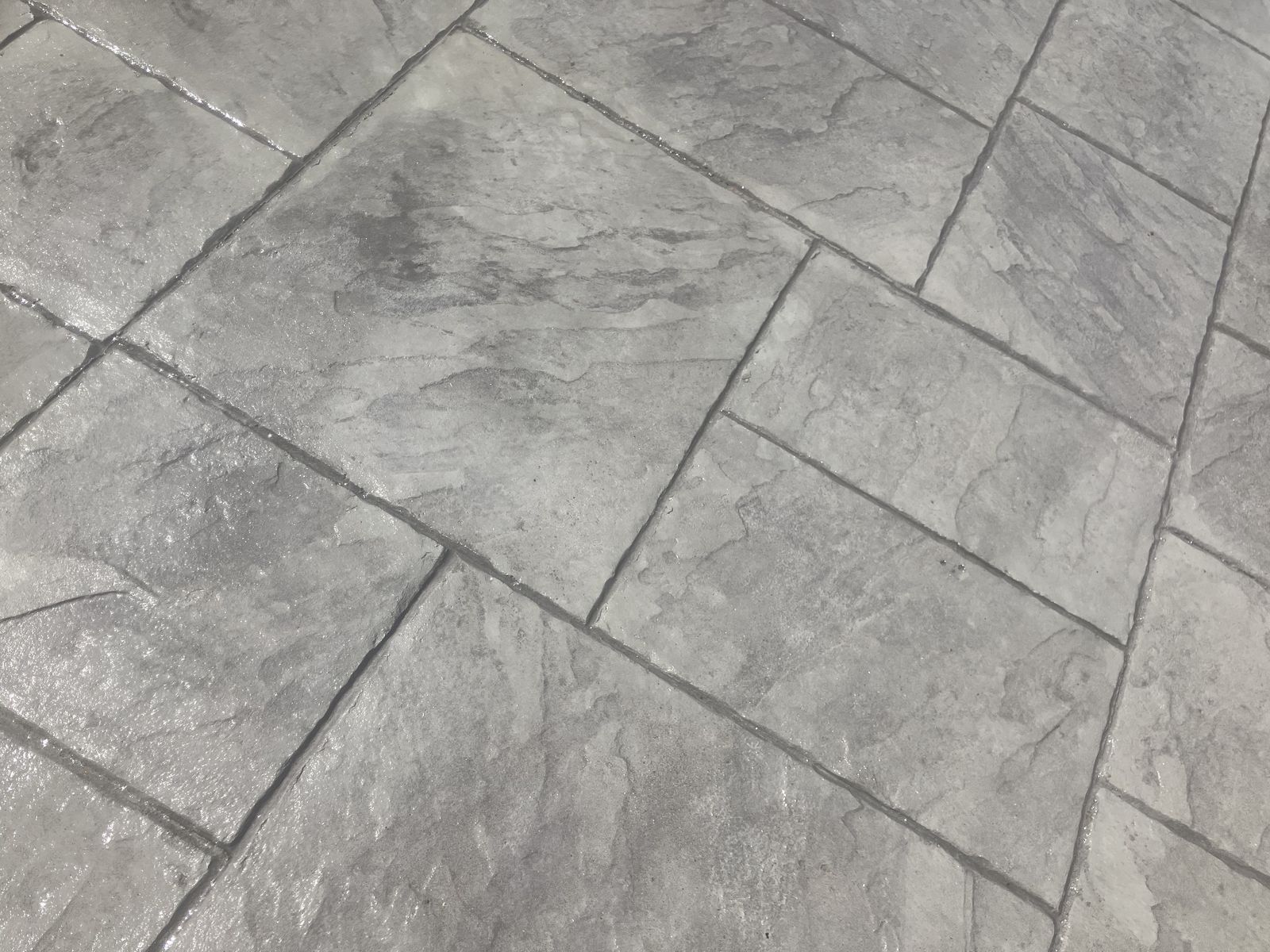 Close-up of stamped slate pattern concrete in Cabot, AR